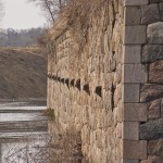 8. bastiona kreisās fases un kreisā flanga stūris. Foto M. Grunskis, 2010.04.11.